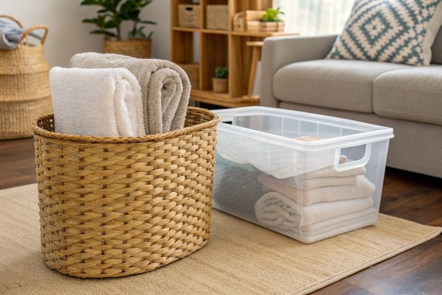 1376-traditional-vs-practical-storage-solutions Плетеные корзины или пластик: что выбрать для дома