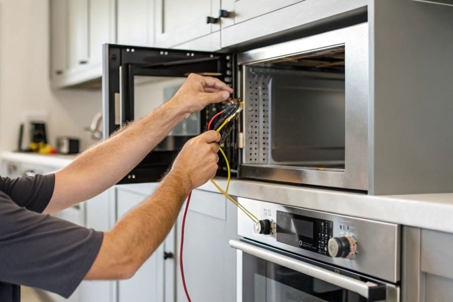 176-built-in-microwave-modern-kitchen-standard Установка встраиваемых микроволновых печей: полное руководство