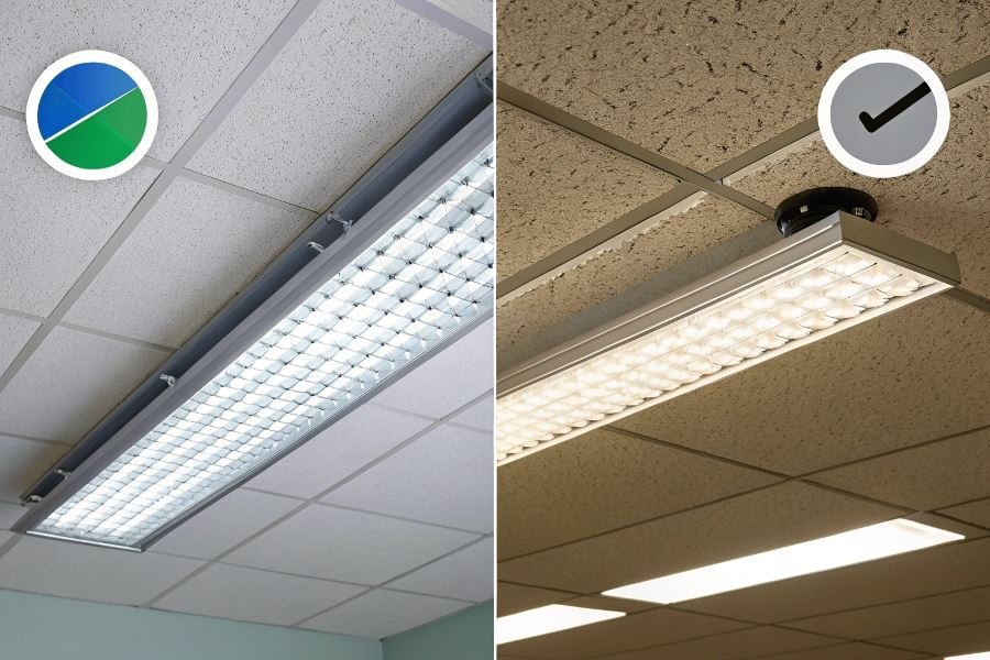 905-perfect-ceiling-light-selection-guide LED vs люминесцентные светильники: выбор для потолка