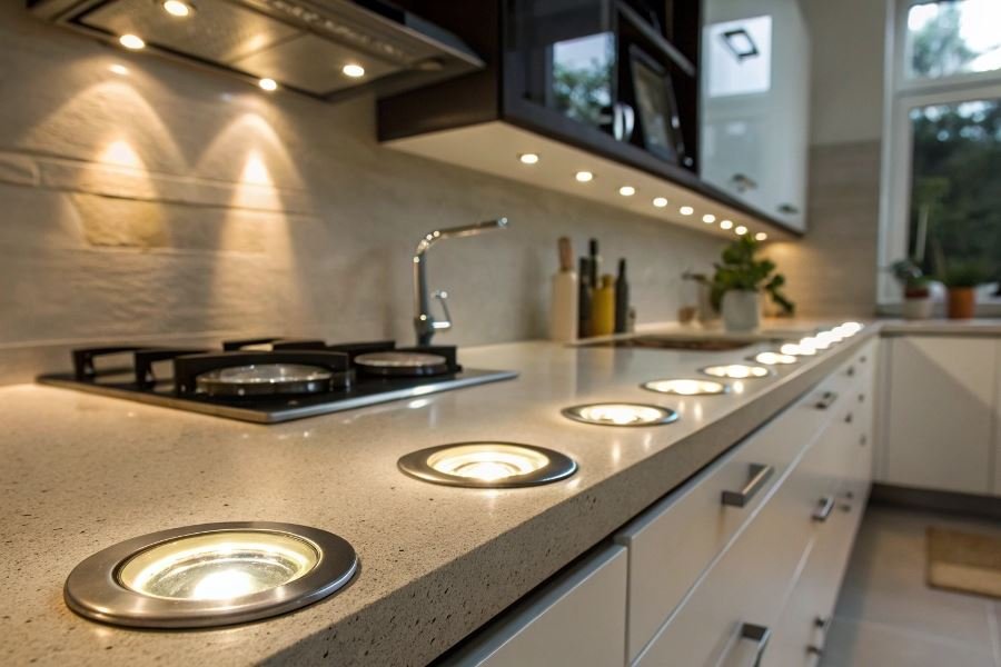 1018-kitchen-recessed-lighting-selection-guide Oshxona yoritishini tanlashning zamonaviy mezonlari