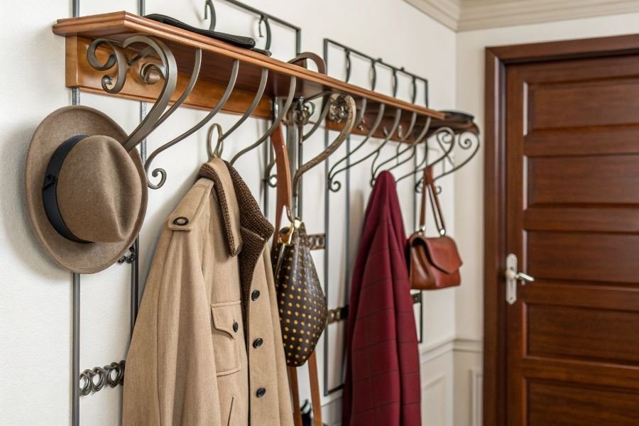 1111-perfect-coat-rack-for-organized-hallway Kirish xonasi uchun eng mos polga qo’yiladigan osmalar