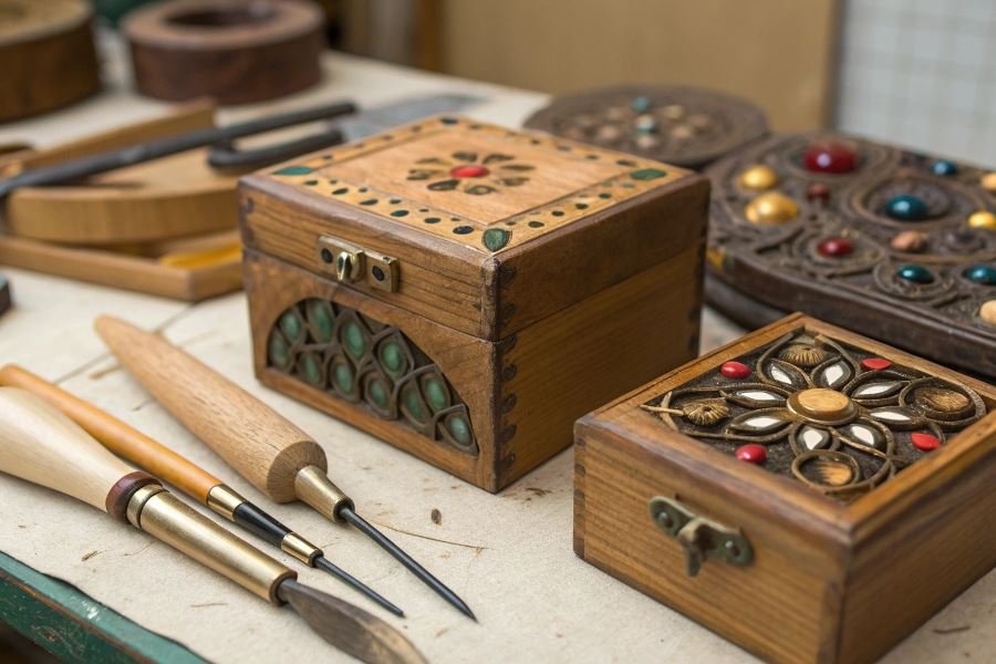 1173-choosing-materials-for-jewelry-boxes Qo’l mehnati qutilar uchun eng yaxshi 3 material tanlash