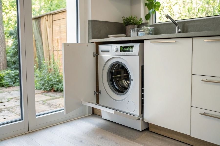 121-smart-choice-built-in-washer-small-kitchen Kichik oshxona uchun eng ixcham kir yuvish mashinalarini tanlash