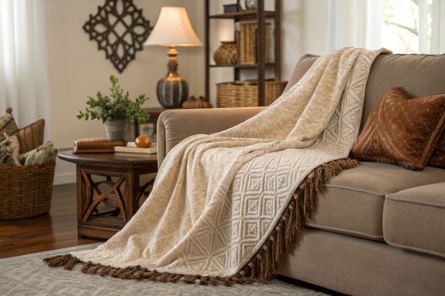 1221-cozy-living-room-blanket-selection Kundalik xona uchun sifatli plid tanlash bo’yicha maslahatlar
