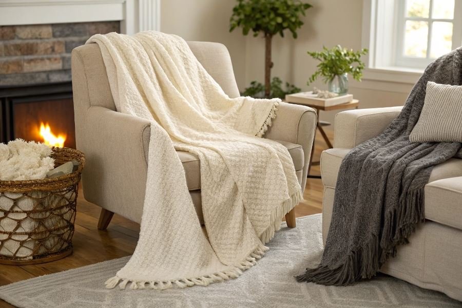 1223-warm-stylish-blanket-home-guide Pledlar uchun eng yaxshi 3 material: charm, mikrofiber va velvet