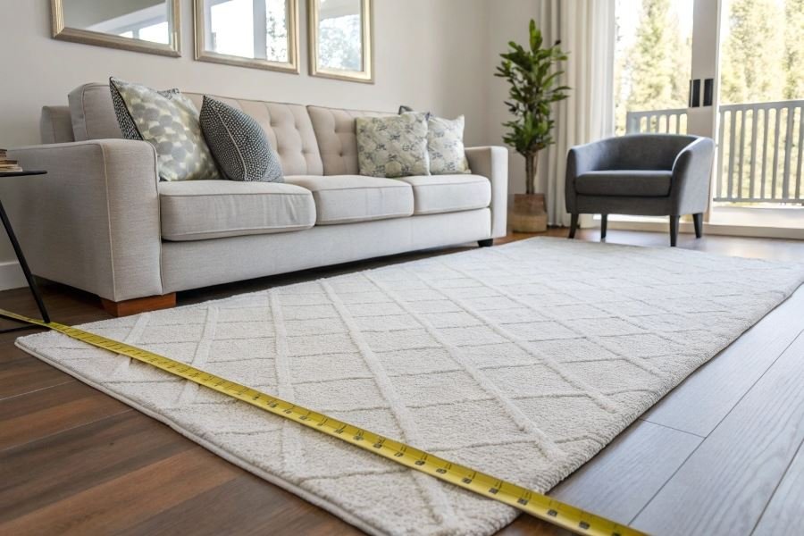 1234-how-rugs-transform-room-space Gilam o’lchamini tanlash: xona turiga qarab yondashuvlar
