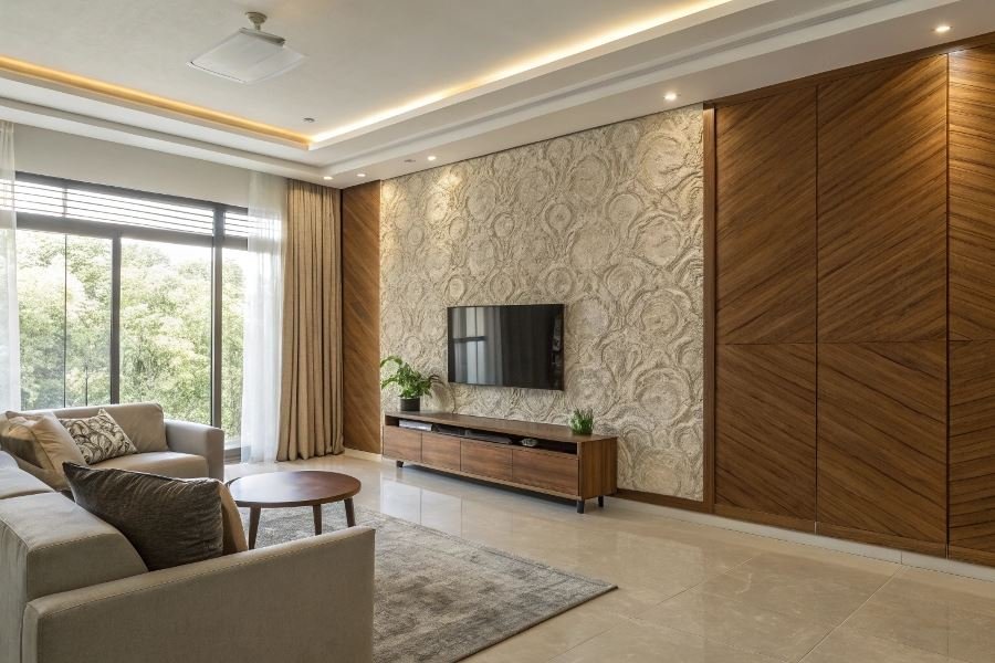 1343-living-room-wall-materials Yotoqxona devorlarini bezashning zamonaviy 3 materiali