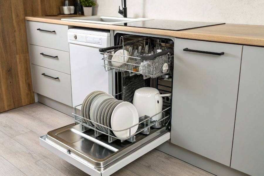 138-compact-dishwashers-big-capabilities Kichik oilalar uchun top-3 ixcham idish yuvish mashinalari