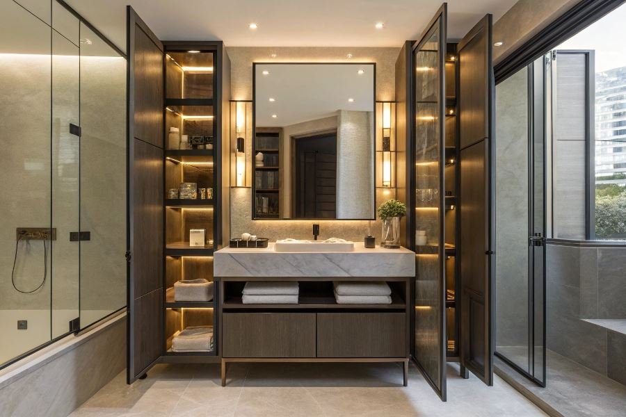 1518-bathroom-mirror-cabinets-style-functionality Vanna ko’zgu shkaflarining afzalliklari va kamchiliklari