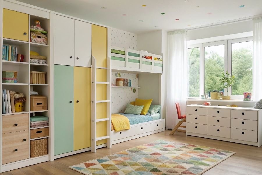 1540-children-room-for-two-perfect-space Ikki bola uchun zamonaviy va xavfsiz mebel yechimlari