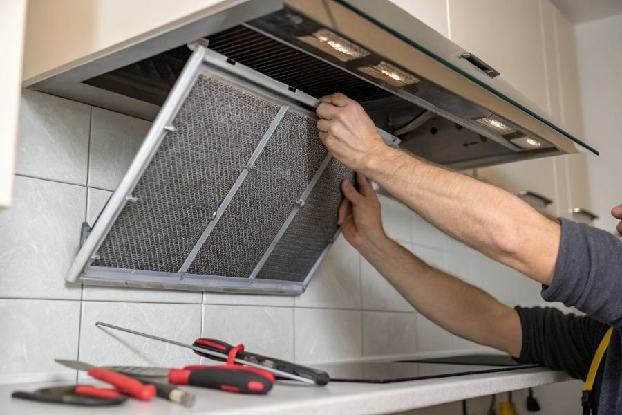 58-clean-kitchen-air-filtration-secrets Kuchon chiqarish moslamasida filtrni to’g’ri o’rnatish yo’riqnomasi