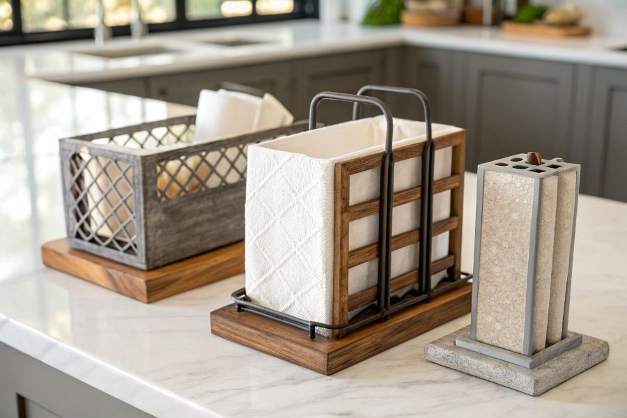 833-napkin-holder-modern-kitchen-art Zamonaviy oshxona uchun 3 ta eng uslubiy salfetka turlari