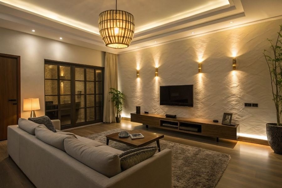 914-living-room-wall-ceiling-lighting-guide Uy yoritishini tanlash: devor va shift yoritgichlari taqqoslash