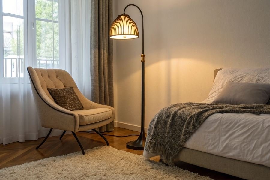 947-floor-lamps-bedroom-magic-transformation Yotoqxona dizayniga mos yerdan yoritgichlar tanlash sirlari